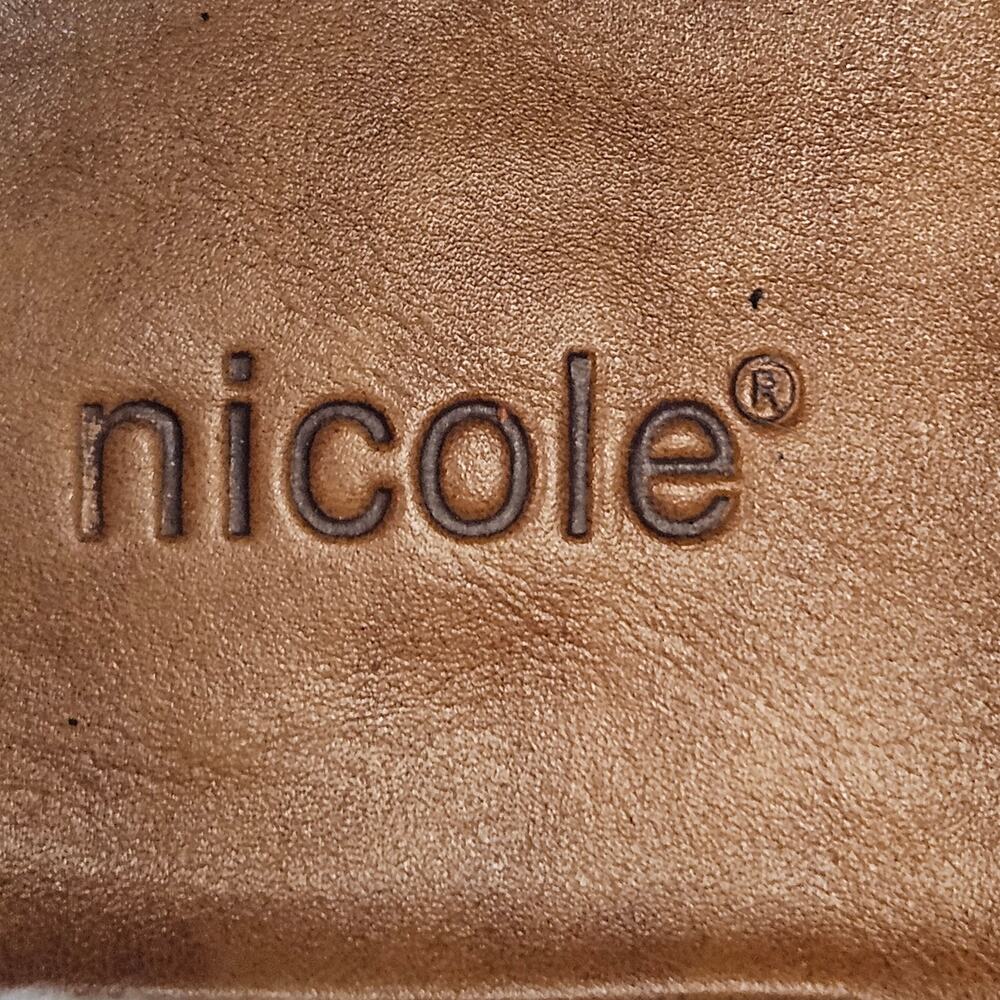 Women's Nicole Drawl Beige Canvas/Tan Leather Slip On Boots Size 9M - Picture 10 of 10
